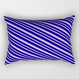[ Thumbnail: Blue & Plum Colored Striped Pattern Rectangular Pillow ]