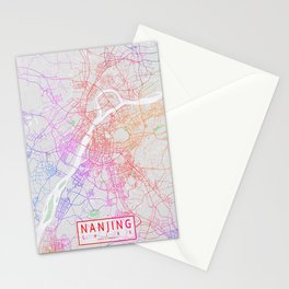 Nanjing City Map of Jiangsu, China - Colorful Stationery Card