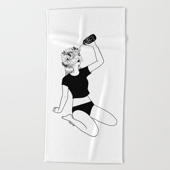 Feed the ego Beach Towel