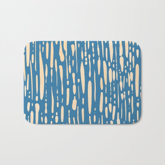 Ice Melt Stripes - Orange Sherbet on Saltwater Taffy Teal Bath Mat