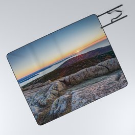 Acadia National Park Sunrise Maine Coast Mountain Sea Landscape Picnic Blanket