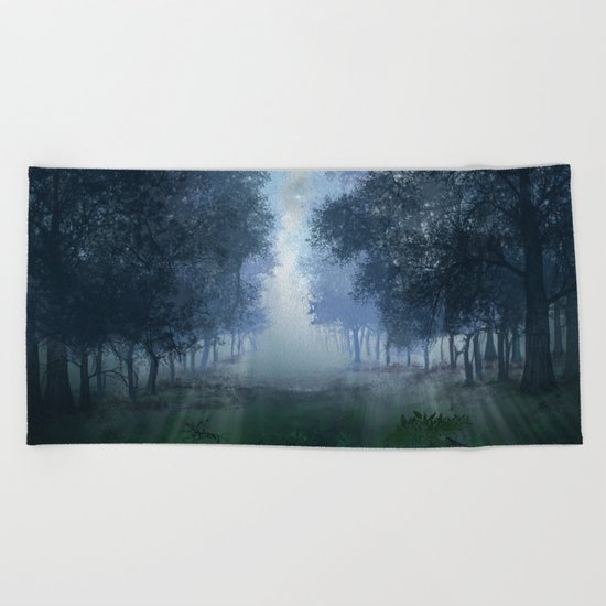 blue forest Beach Towel