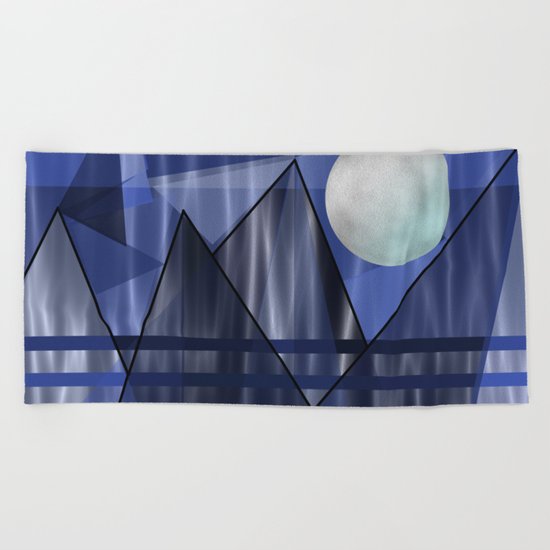 Moon Over The Mountains Beach Towel
