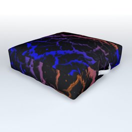 Cracked Space Lava - Blue/Orange Outdoor Floor Cushion