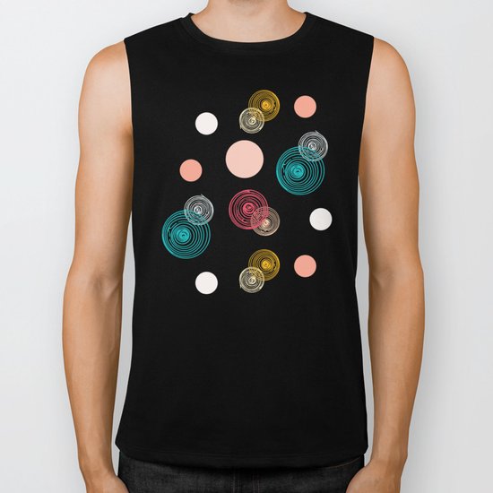 Colorful Scrawled Polka Dots Biker Tank