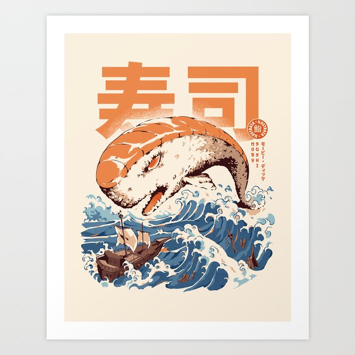Moby Sushi Art Print