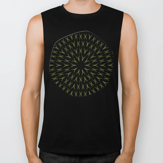 PCT2 Fractal in Yellow on Black Biker Tank