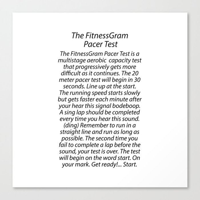 The Fitnessgram Pacer Test Quote Canvas Print By Aftersold Society6
