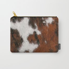 Cozzy Farmhouse Rust Hygge Print of Cowhide Fur Carry-All Pouch