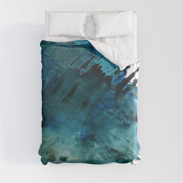 Scenic Route [2]: a pretty, minimal abstract piece in blue and green by Alyssa Hamilton Art Duvet Cover