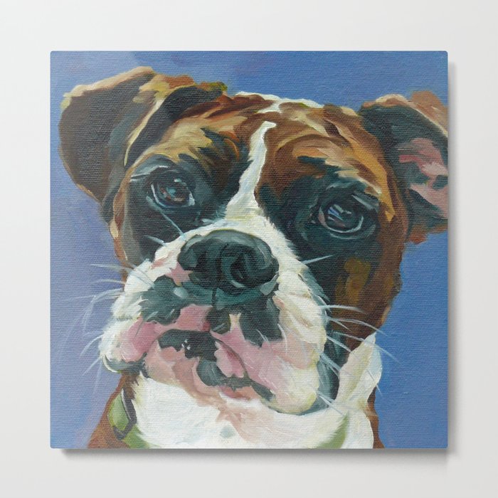 Khloe the Boxer Dog Fine Art Portrait Metal Print