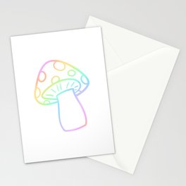 Pastel Rainbow Gradient Mushroom Stationery Card