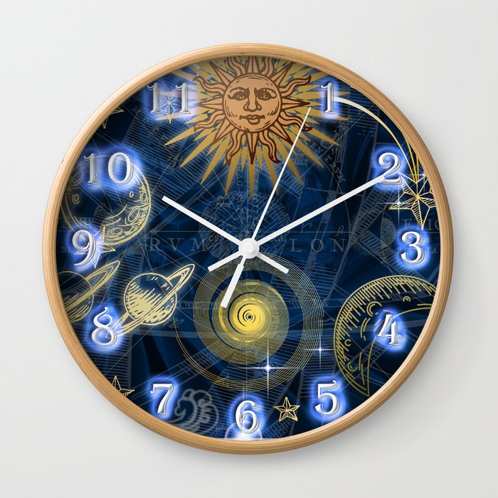 Cosmic Sun Space Pattern Wall Clock