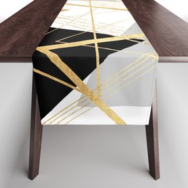 Black and Gold Geometric Table Runner