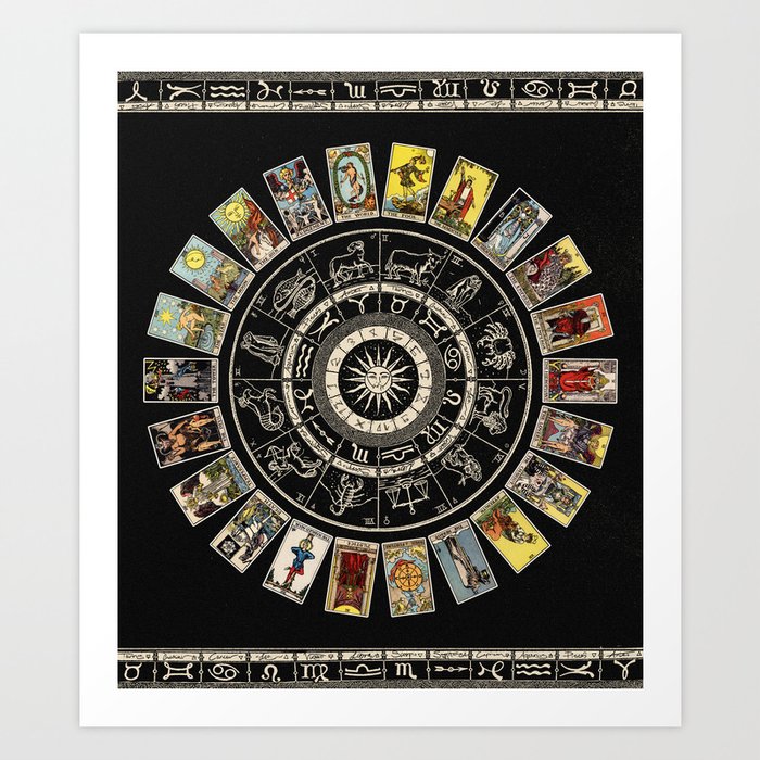 The Major Arcana & The Wheel of the Zodiac Art Print