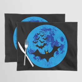 Vampire Bats Against The Blue Moon Placemat