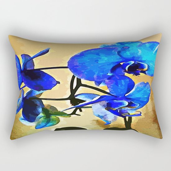 Painted Blue Orchid Rectangular Pillow