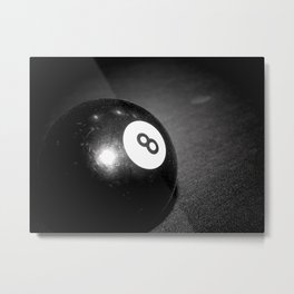 Eight Ball-Black Metal Print | Games, Pooltable, Black and White, Billiard, Mancave, Billiards, Snooker, Manly, Ball, Black 