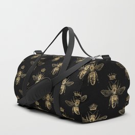 Black & Gold Queen Bee Pattern Duffle Bag
