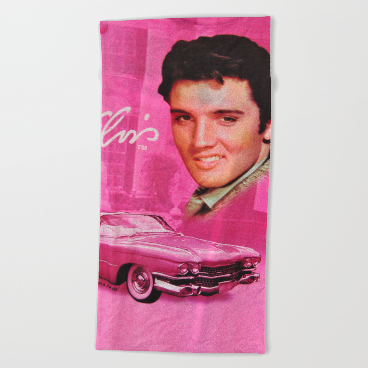 Elvis Presley on Tour Exhibition O2 Arena Beach Towel by Andy Evans Photos  | Society6