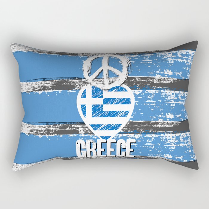 Peace, Love, Greece Rectangular Pillow