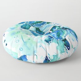 Turquoise Blue Sea Turtles in Ocean Floor Pillow