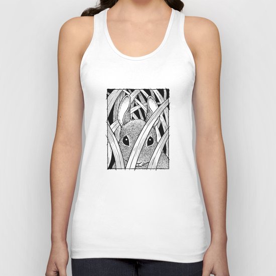 Bunny in the Grass Unisex Tank Top