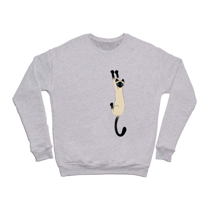 Siamese Cat Hanging On Crewneck Sweatshirt