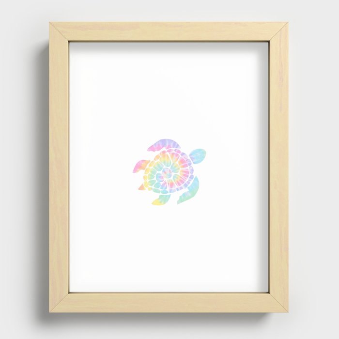 Tie Dye Turtle Recessed Framed Print