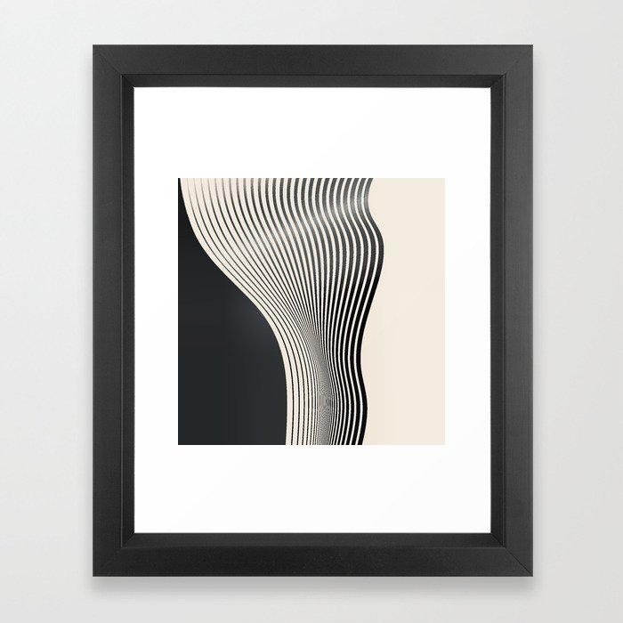 Abstract 18 Gerahmter Kunstdruck | Graphic-design, Digital, Black-and-white, Abstrakt, Geometrie, Form, Geometrisch, Minimalism, Thingdesign, Modern