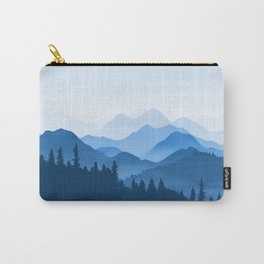 Classic Blue Mountains Carry-All Pouch | Mountainart, Tranquil, Peaceful, Trees, Skyline, Forest, Landscape, Interiordesign, Mountainside, Serene 