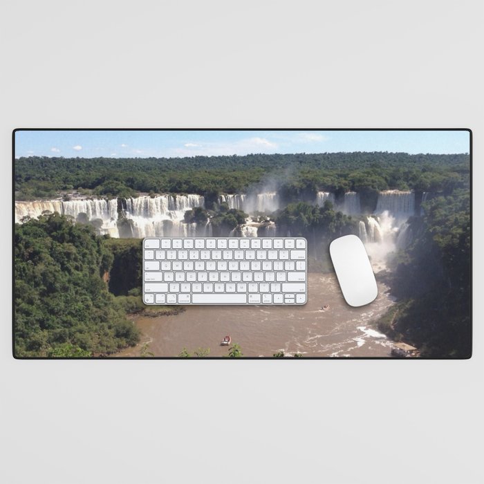 Argentina Photography - Iguazu Falls In The Dense Jungle Desk Mat