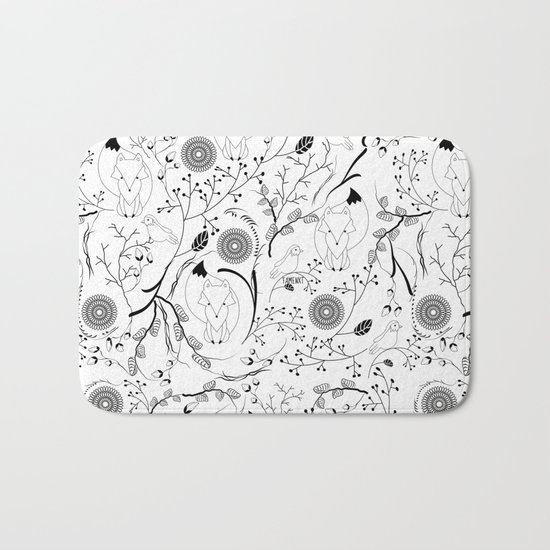 Fox and Bird Bath Mat