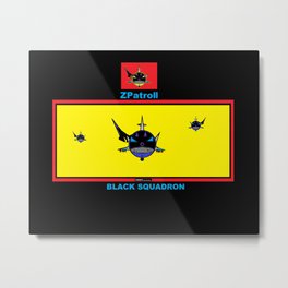 156-Black Squadron-Aliens Metal Print | Drawings, Yellow, Sci-Fi, Digital, Geometric, Aliens, Drawing, Sf, Spaceship 