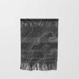 Black & White Topography map Wall Hanging