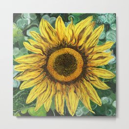 Giant Sunflower Painting Metal Print