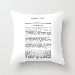 Little Women Louisa May Alcott First Page Throw Pillow