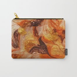 Gold and Brown Modern Acrylic Abstract Art Carry-All Pouch