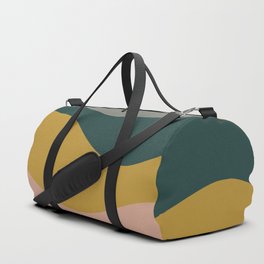 Retro Waves Minimalist Pattern 2 in Rust, Blush Pink, Gray, Navy Blue, and Mustard Gold Duffle Bag