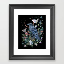 Moon Raven  Framed Art Print