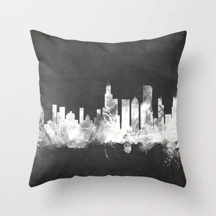 Chicago Illinois Skyline Throw Pillow