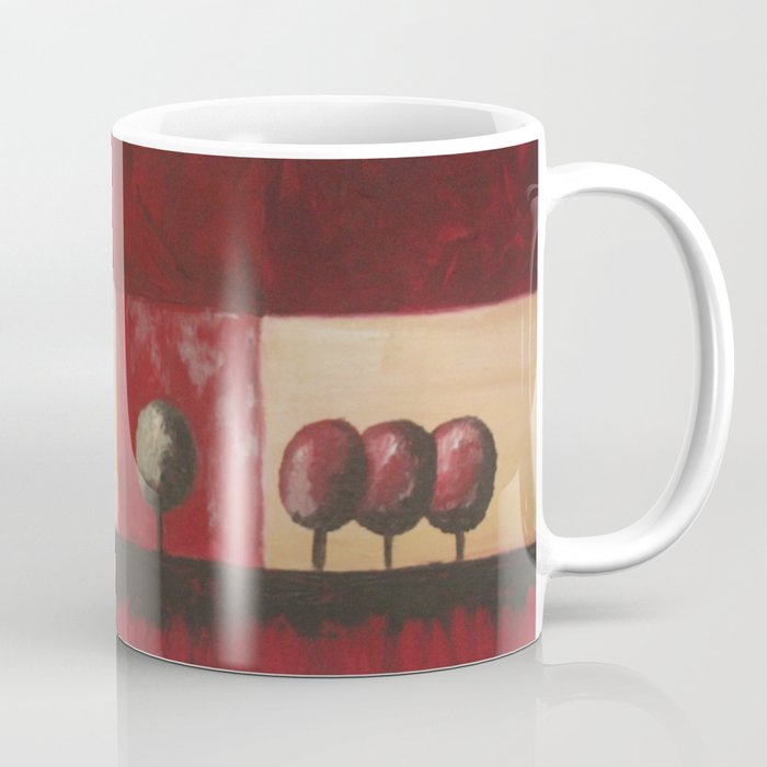 Be Yourself Red Tree Oil Painting Coffee Mug By Antoinettecook