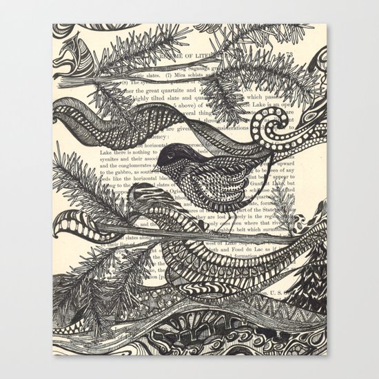 Bird in the Pines Canvas Print