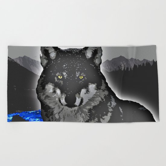 Wolf Beach Towel