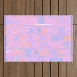 Abstract Pink Lavender Blue Teal Pattern  Outdoor Rug