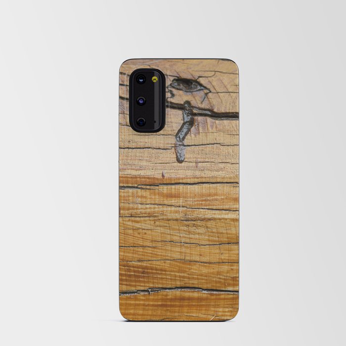 Natural wood background, wood slice and organic texture Android Card Case