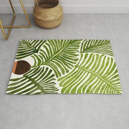 Summer Fern Simple Modern Watercolor Area & Throw Rug