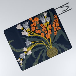 Matisse Flower Vase modern Illustration dark Picnic Blanket