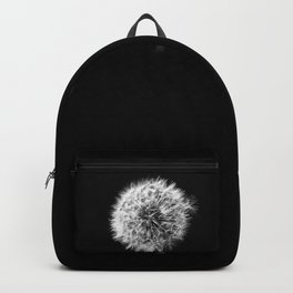 Black and White Dandelion Backpack | Blackhomedecor, Blackspace, Dandelionwallart, Photo, Minimalblackdecor, Dandelion, Minimalblackart, Dandelionartprints, Monochromatic, Blackwallart 