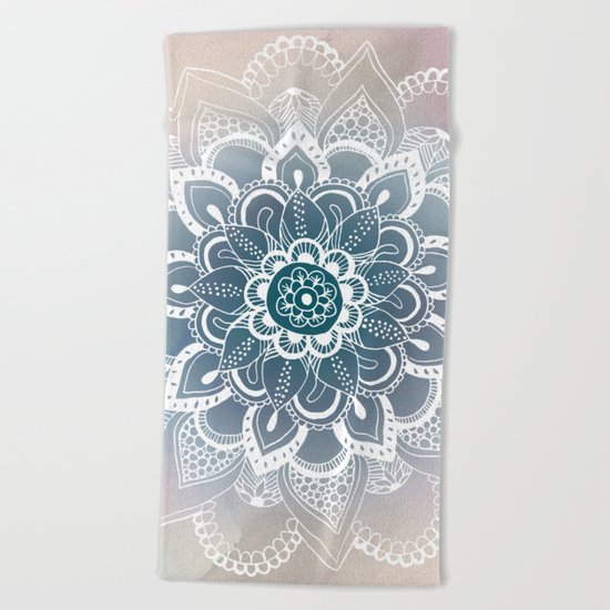 Winter Fountain Mandala Beach Towel